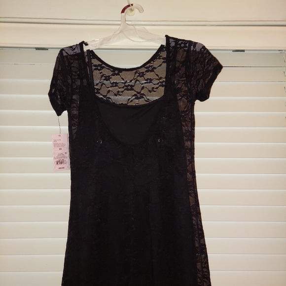 Women's Short Sleeve Maxi Dress - Wild Fable™ Black Lace XS - Picture 2 of 4